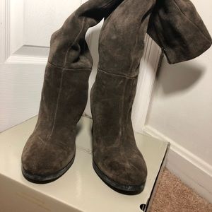 Franco Sarto suede zippered boot with wedge heel